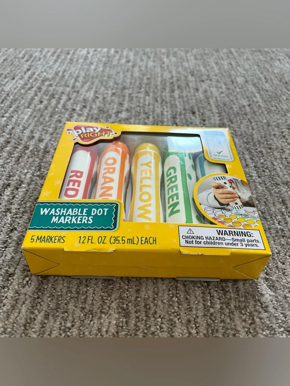 NIB Play Right Washable Dot Markers Set of 5